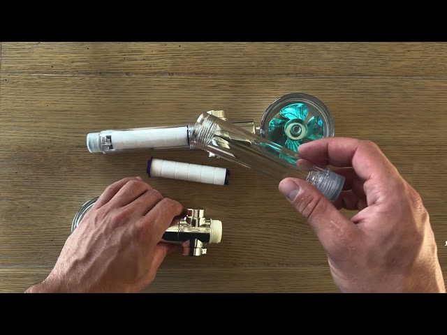 راس دش محمول باليد موفر للمياه بضغط عالٍ مزود بمروحة