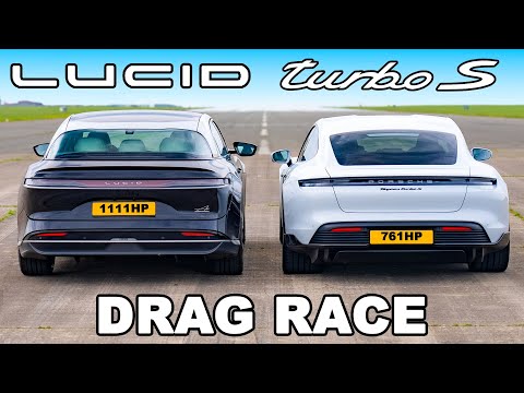 Lucid Air v Porsche Taycan Turbo S: DRAG RACE