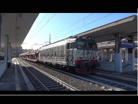 IL RITORNO DELLE BISARCHE IN TIRRENICA: E652.042 con merci di auto, in partenza da Roma Tuscolana!!