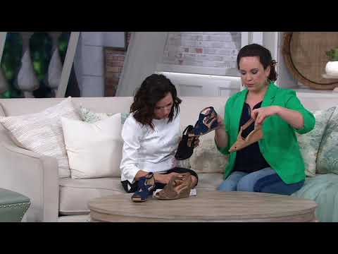 Earth Suede Peep-Toe Wedge Sandals - Curvet on QVC