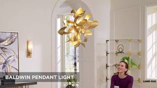 Watch A Video About the Possini Euro Baldwin Gold 6-Light Pendant