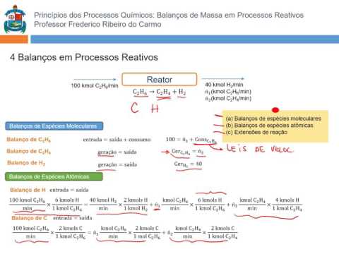 Balanços de Massa em Processos Reativos - parte 4 (Estratégias de BM em Processos Reativos)