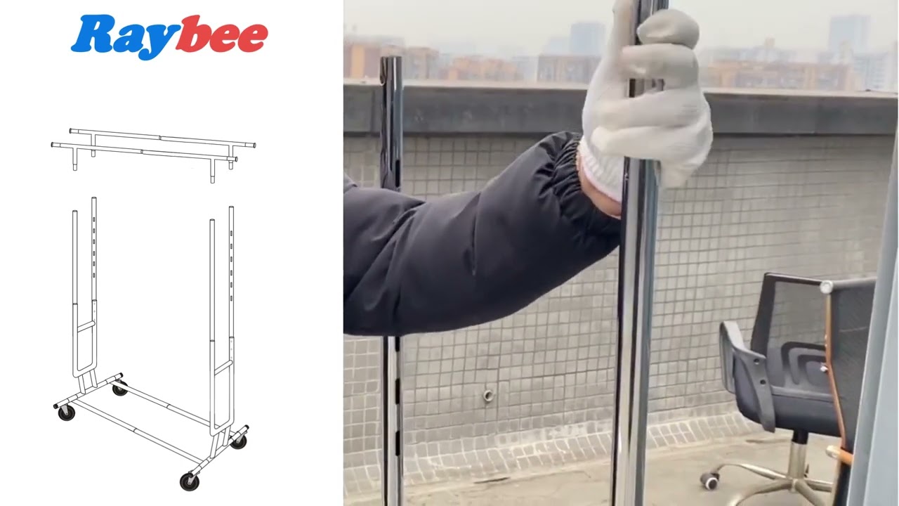 Watch video How to Install Double Rail Garment Rack Now How to Install Double Rail Garment Rack