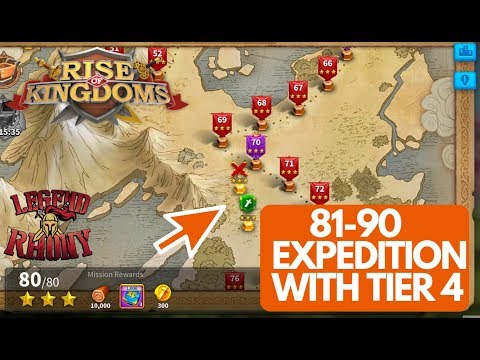 81-90 EXPEDITION 3 star every stage with tier 4 troops - Rise of Kingdoms