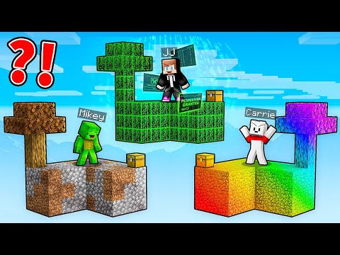 JJ vs Mikey vs Carrie: SKYBLOCK BATTLE in Minecraft - Maizen