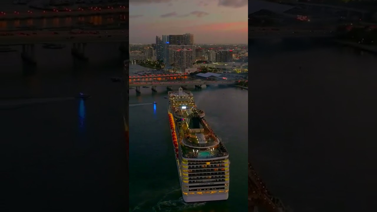 10 MSC Divina in Downtown Miami 😍 #cruise #crucero #cruiseshi #cruisetok #miami