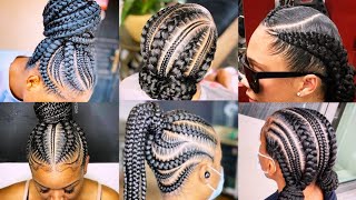 Unique Goddess Braids Hairstyles Compilation Pictures 2023; Latest Jumbo Ponytail Braids Hairstyles