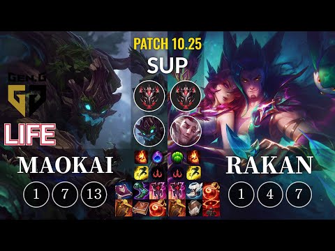 GEN Life Maokai vs Rakan Sup - KR Patch 10.25