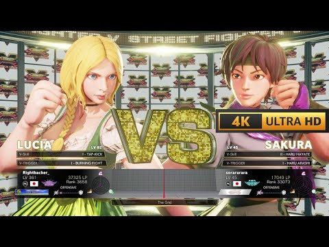 Rightbacker_ (LUCIA) vs sorararara (SAKURA) in SFV CE 🔥 | 4K 60Fps Gameplay