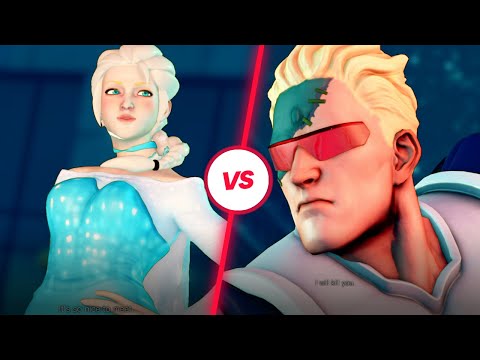 KOLIN (Elsa Frozen) vs NASH (Captain Commando) - Street Fighter V Champion Edition MOD 4K