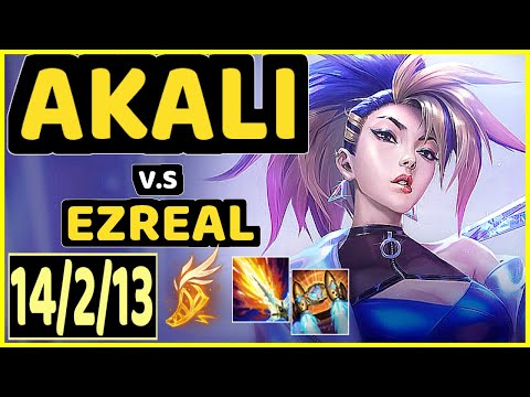 NA KYUNG (AKALI) vs EZREAL - 14/2/13 KDA MID GAMEPLAY - KR Ranked MASTER