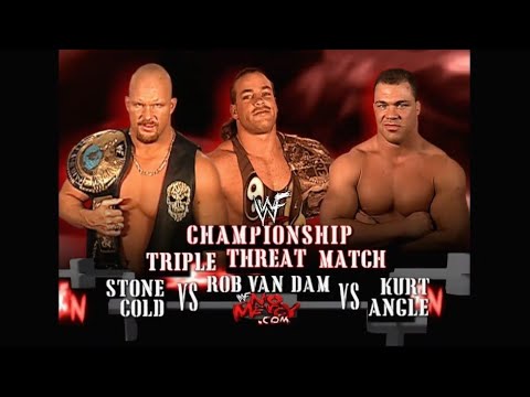 Stone Cold vs Kurt Angle vs Rob Van Dam - No Mercy 2001