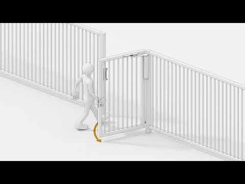 Dia 7 - Venus S gemotoriseerde poortsluiter met schuifarm voor draaipoorten voor voetgangers (video)