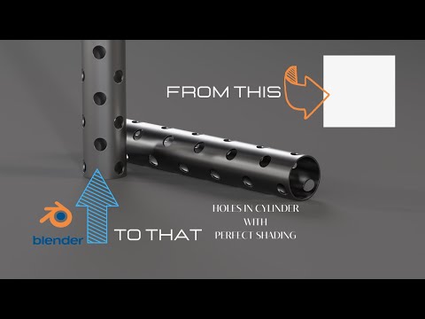 Holes in Cylinder Hard Surface Modeling Blender 3.4.1 2023