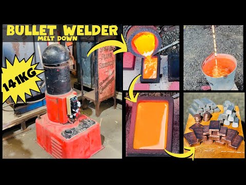 141 KG Bullet Welder Melt Down - Scrap Yard Salvage - ASMR Metal Melting  - BigStackD Bulk Bars
