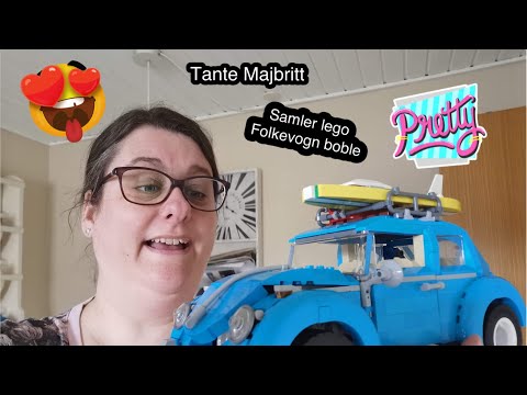Tante Majbritt unboxer og samler lego wv Beetle (folkevogn boble) sæt nr. 10252