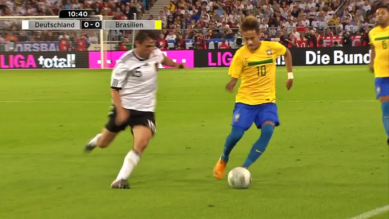 NEYMAR ENFRENTANDO A SELEÇÃO DA ALEMANHA EM BERLIM E MARCANDO UM GOLAÇO!