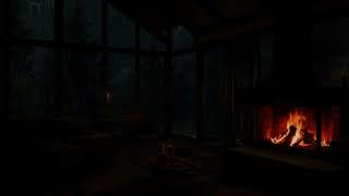 Escape into a Cozy Night 🌧️😴Rain & Fireplace Sound for Deep Sleep & Relaxation | ASMR White Noise