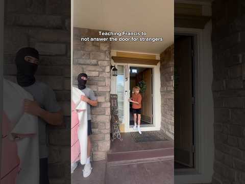 Teaching Francis to not answer the door for strangers 😭