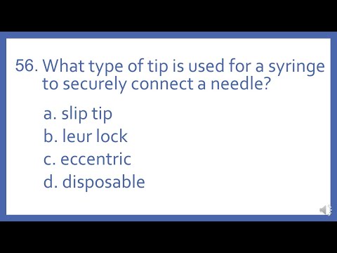 Domanda di prova pratica PTCB PTCE 56 - Tipi di punta della siringa (preparazione al test CPhT pe...