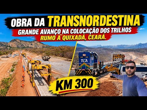 Rodamos 10 km na obra da transnordestina até chegar na colocação dos TRILHOS