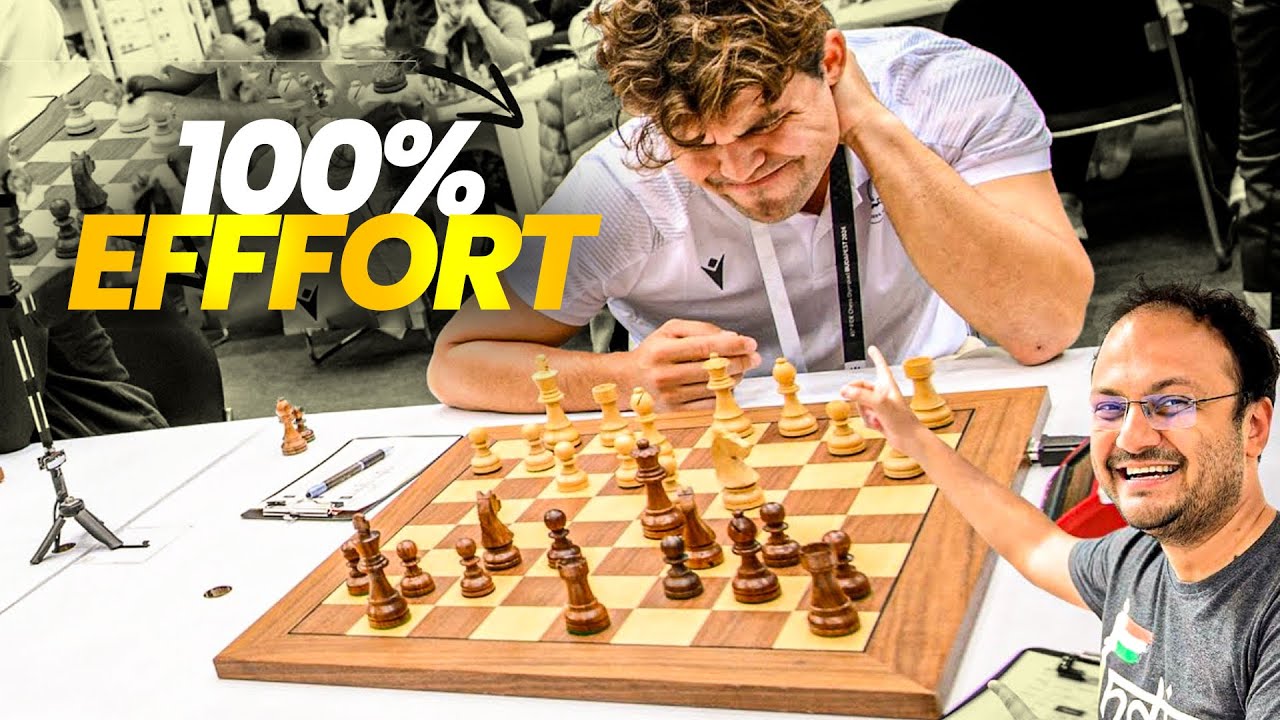 When Magnus Carlsen gives his 100% effort | Carlsen vs Gazik | Chess Olympiad 2024