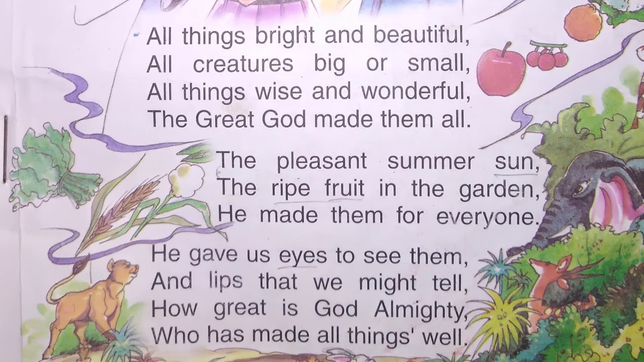 all things bright and beautiful | Prayer | class 5 | English chapter 1