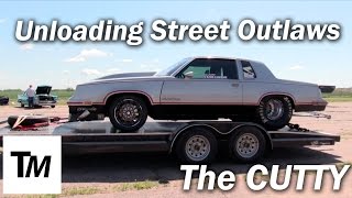 Unloading Street Outlaws "The Cutty" Off The Trailer At Wichita Street Fights