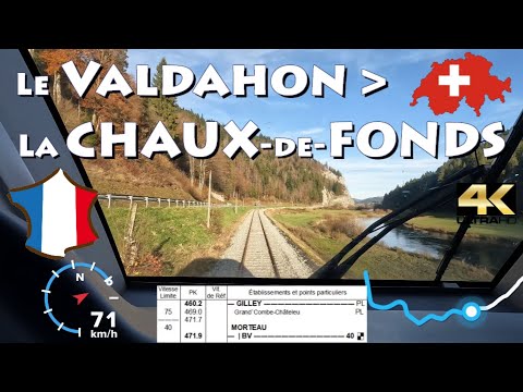 CAB RIDE 4K 🇫🇷 Le Valdahon - La Chaux-de-Fonds 🇨🇭 Ligne horlogers SNCF TER Bourgogne Franche-Comté