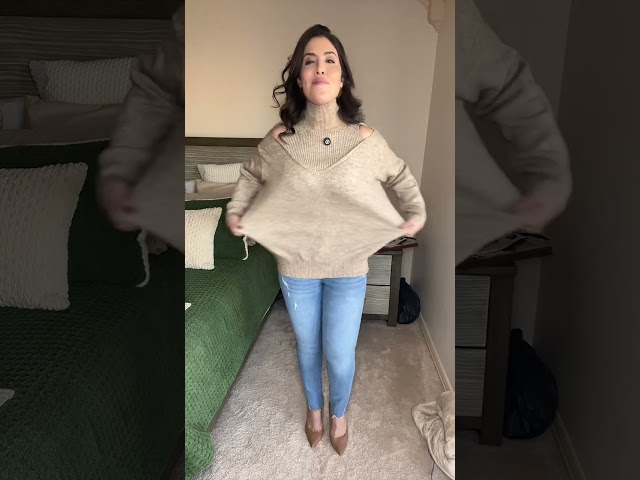 Vídeo relacionado con Saodimallsu Jersey de manga larga para mujer, cuello redondo acanalado, abertura lateral, suéter de punto para otoño e invierno, azul, XL