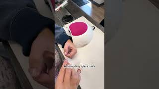 Attempting Glass Nails 💅 | Step-by-Step Viral Nail Art Tutorial ✨