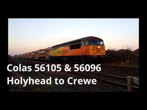 Prestatyn 27.2.2019 - Colas 56105 and 56096 on engineering train