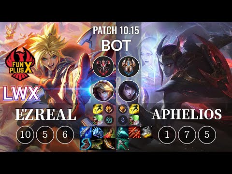FPX Lwx Ezreal vs Aphelios Bot - KR Patch 10.15