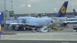 preview picture of video 'Aruna & Hari Sharma at Frankfurt Airport for flying Lufthansa LH 446 to Denver, CO, USA Nov 05, 2013'