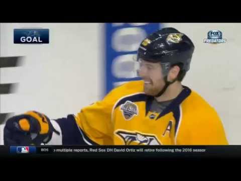 Neal Beats Andersen with a Weak Wrister from Outside the Blueline