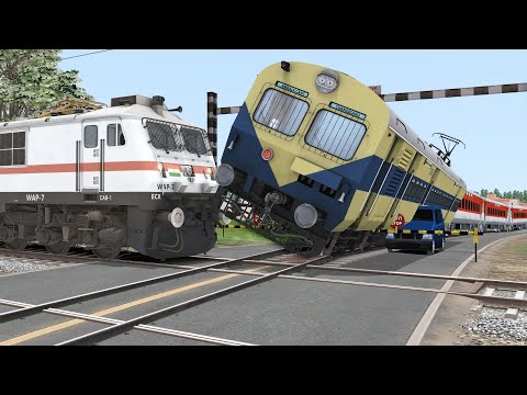 Train vs Train - Two Trains Crossing each other at Diamond Crossing | Train Simulator 2022