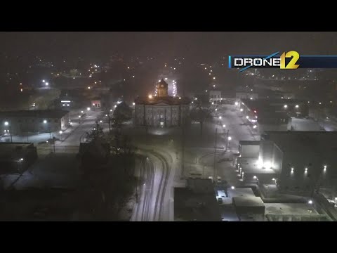 Drone12: Snowy night in Jackson, Mo. | KFVS