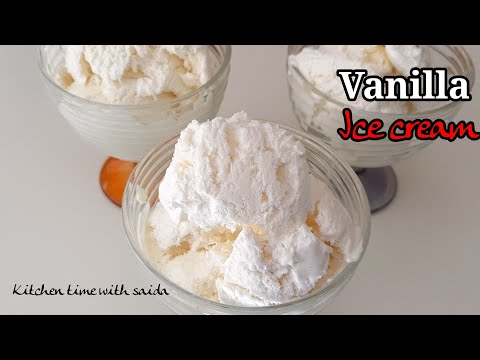 ৩টি উপকরন দিয়ে ঘরে বানানো পারফেক্ট ভ্যানিলা আইসক্রিম | vanilla ice cream | ice cream recipe by saida