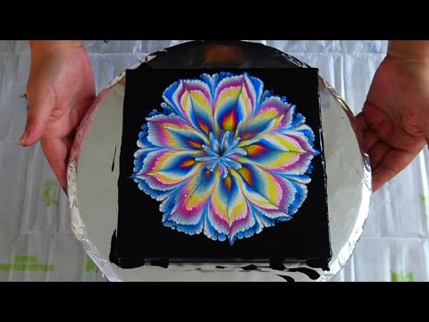 (986) WOW! I didn't Expect This! ~ Reverse Flower Dip with US Pouring Medium ~ Primary Colours