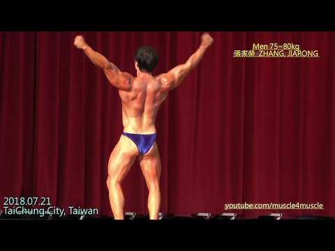 健美 20180721 Bodybuilding in TaiChung City, Taiwan - Men 75~80kg  No.1,  張家榮  ZHANG, JIARONG