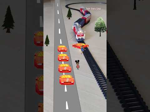 2024 Lamborghini is replaced with 2025 Lamborghini near the track and the train is approaching fast