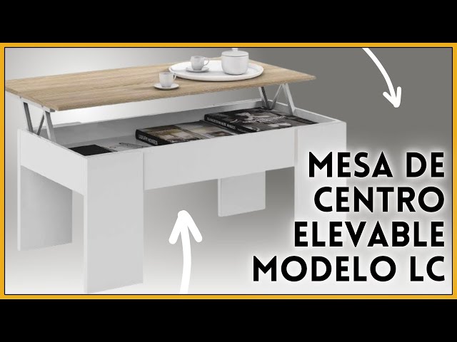 Vídeo relacionado con duehome | Mesa de Centro Elevable, Mesa Auxiliar, Modelo LYA, Acabado en Color Blanco Artik y Oxido, Medidas: 102 cm (Largo) x 50 cm (Ancho) x 43-54 cm (Alto)