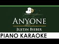 Justin Bieber - Anyone - LOWER Key (Piano Karaoke Instrumental)