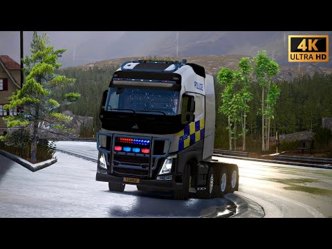Volvo FH 16 8x4 truck drive in the rain.Realistic HD gameplay.#volvo #truck 