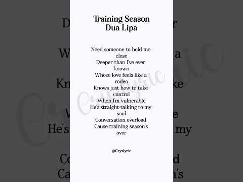 Dua Lipa - Training Season (Lyrics)