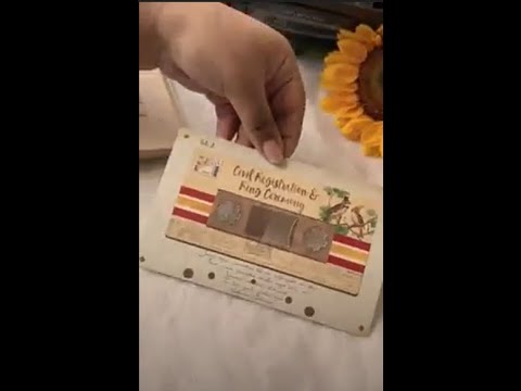 Creative cassette inspired Indian wedding invitation I Pink Whistle Man by Ranjani