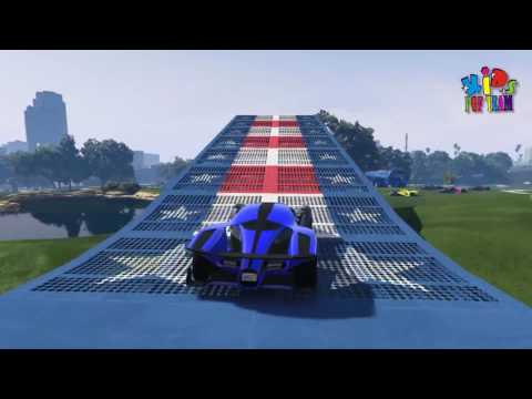 Learn Color Helicopter & Car on Bus w Spiderman Cars Cartoon for Kids & Colors for Children Nursery