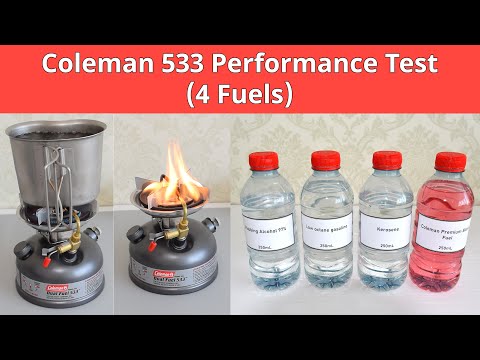 Coleman Dual Fuel Stove 533 – Performance Test with Gasoline, Kerosene, Alcohol & Coleman Fuel