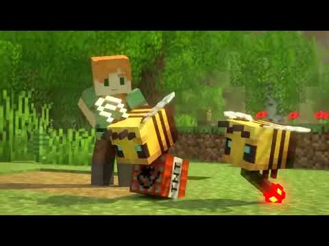 Squared Media! Bees Fight BLOOPERS - Alex and Steve Life (Minecraft Animation)