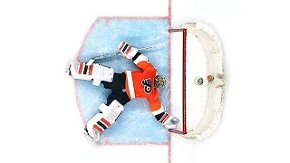 Michal Neuvirth Collapses - Stretchered Off Ice - April 1, 2017 (HD Dual-Feed)